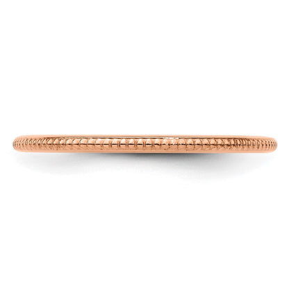 14K Roségold 1,2 mm Kugel-Ring, stapelbar