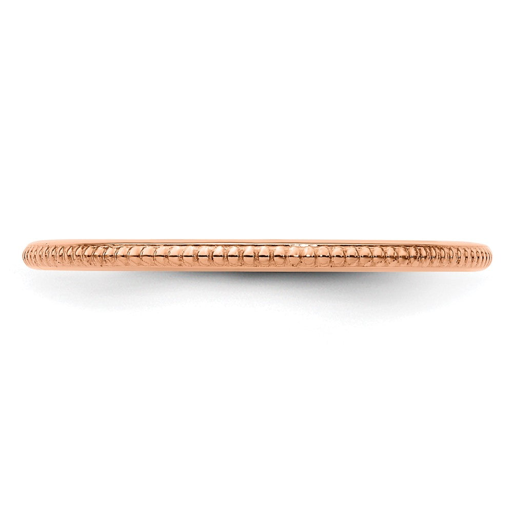 14K Roségold 1,2 mm Kugel-Ring, stapelbar