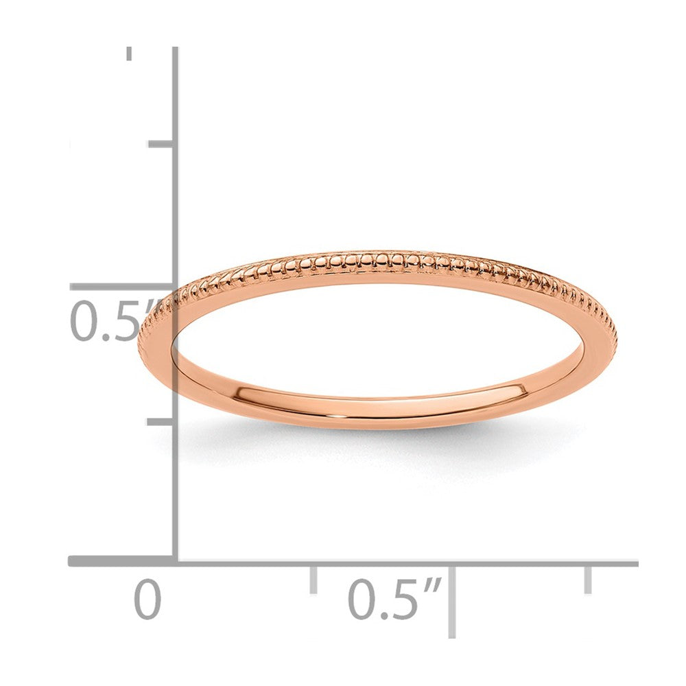 14K Roségold 1,2 mm Kugel-Ring, stapelbar