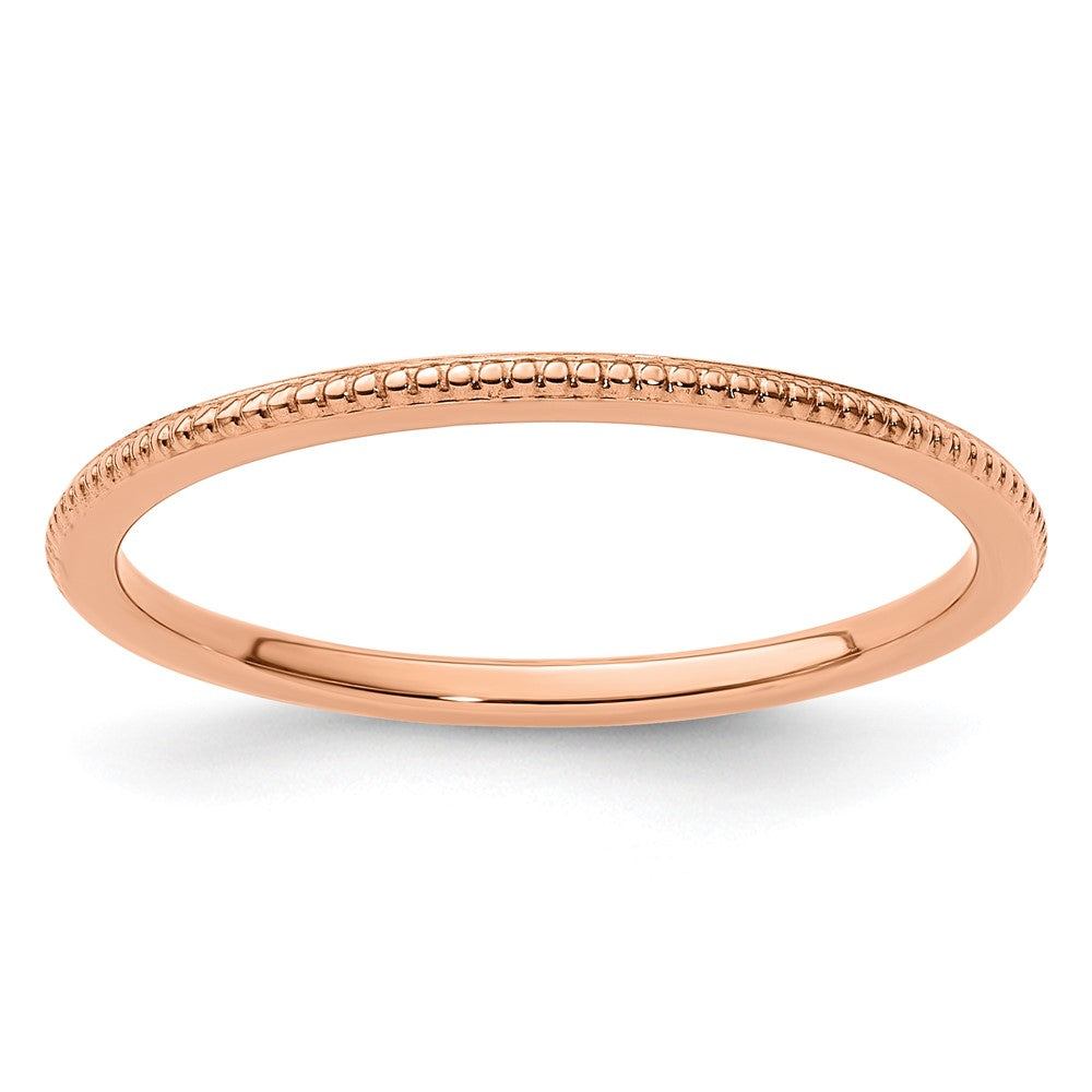 14K Roségold 1,2mm Kugel-Ring, stapelbar