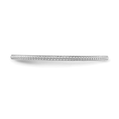 14K Weißgold 1,2 mm Kugel-Ring, stapelbar