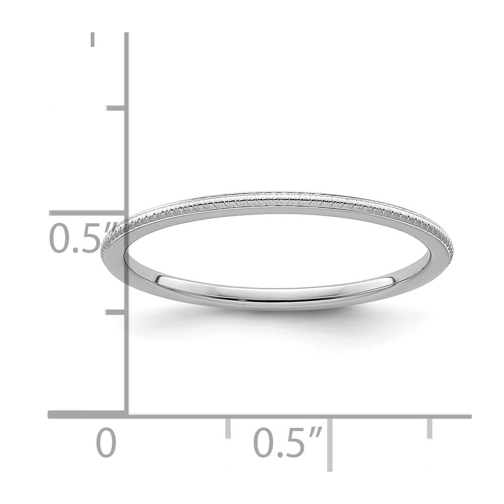 14K Weißgold Kugel-Ring stapelbar, 1,2 mm