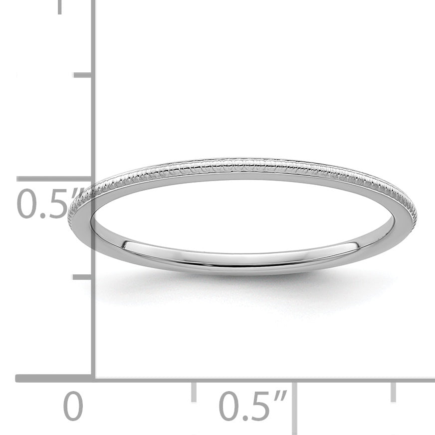 14K Weißgold 1,2 mm Kugel-Ring, stapelbar
