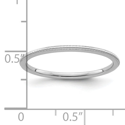 14K Weißgold 1,2 mm Kugel-Ring, stapelbar