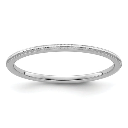 14K Weißgold 1,2 mm Kugel-Ring, stapelbar