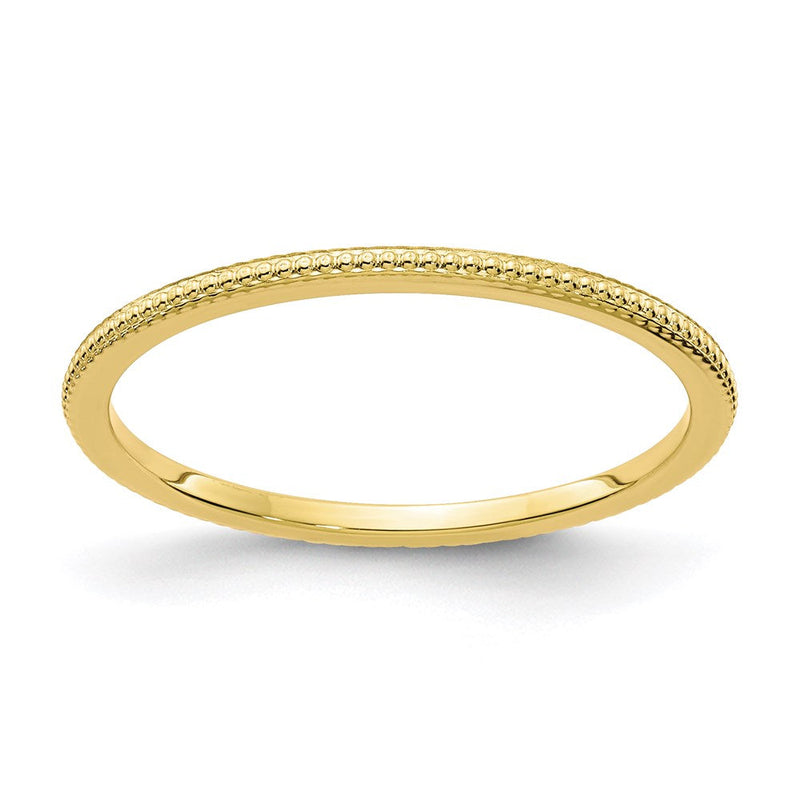 10K Gold 1.2mm Perle Stapelbar Ring