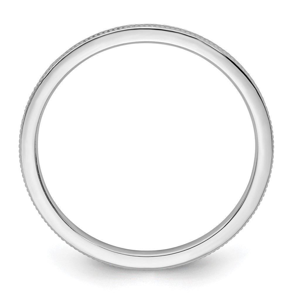 10K Weißgold 10K 1,2mm Milgrain stapelbarer Ring Größe 9,5