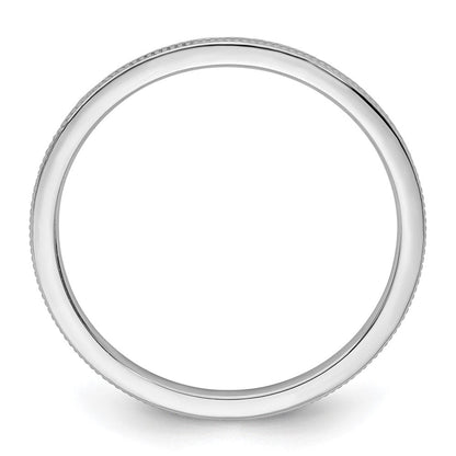 10K Weißgold 10K 1,2 mm Ring mit Milgrainkante, stapelbar, Größe 5