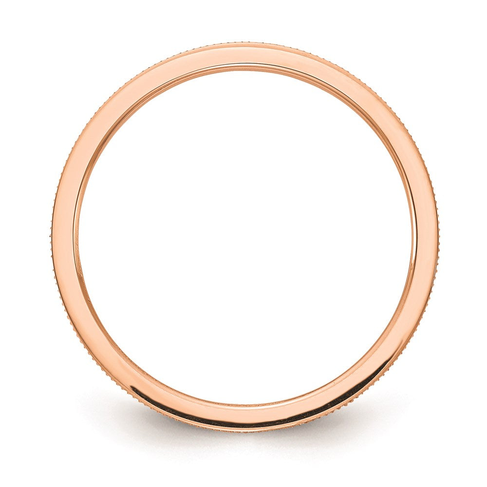 14K Roségold 1,2 mm Ring mit Linienmuster, stapelbar