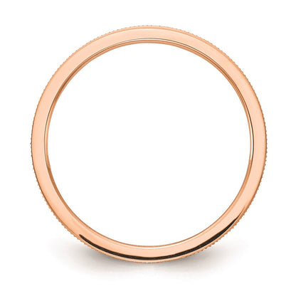 14K Roségold 1,2 mm Ring mit Linienmuster, stapelbar