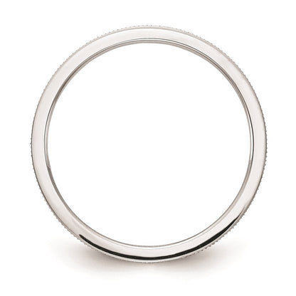 14K Weißgold 1.2mm Line Muster Stapelbar Ring