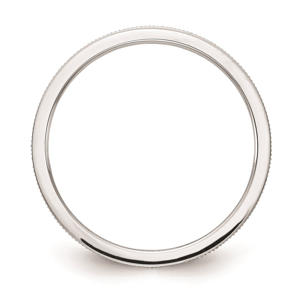 14K Weißgold 1.2mm Line Muster Stapelbar Ring