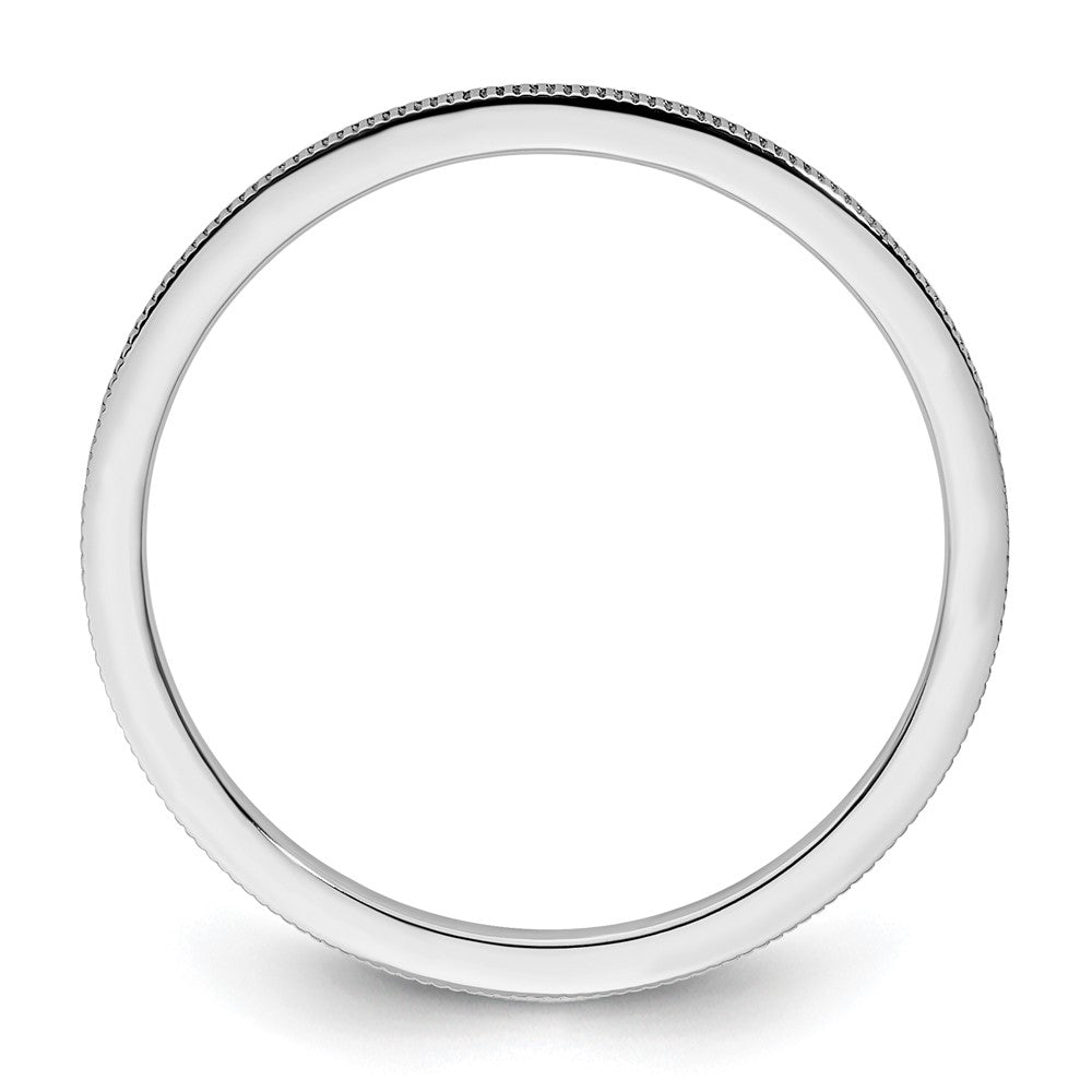 14K Weißgold Ring mit Linienmuster, 1,2 mm, stapelbar