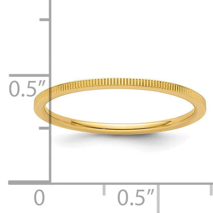 10K Gold 1,2mm stapelbarer Ring mit Lind-Muster
