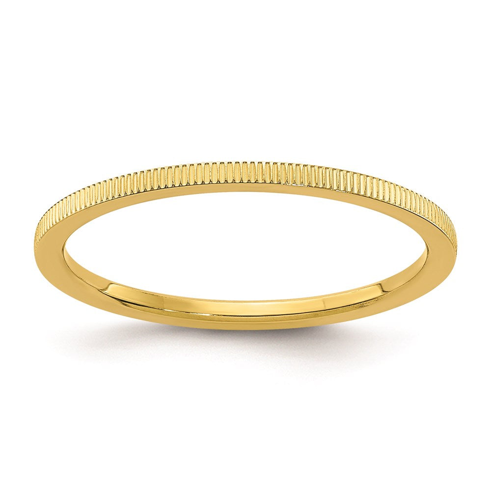 10K Gold 1,2mm stapelbarer Ring mit Lind-Muster