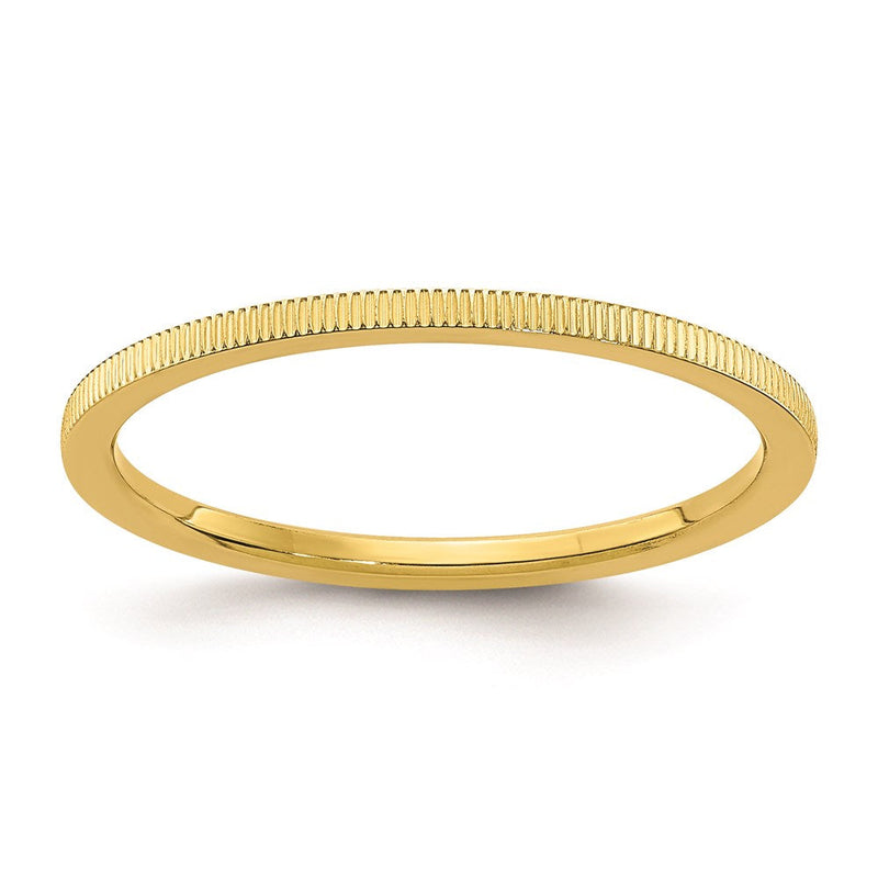 10K Gold 1.2mm Lind Muster Stapelbar Ring