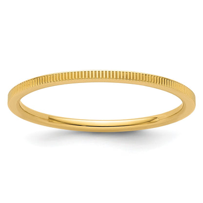 10K Gold Stapelring mit Lind-Muster, 1,2 mm