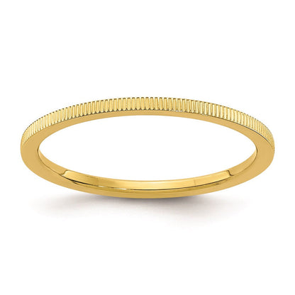 10K Gold Stapelring mit Lind-Muster, 1,2 mm