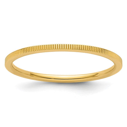 10K Gold 1.2mm Lind Muster Stapelbar Ring