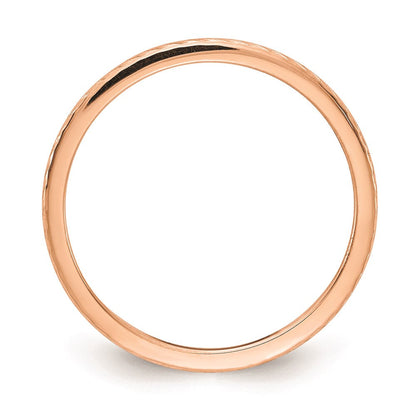 14K Roségold 1.2mm Gedreht Draht Muster Stapelbar Ring