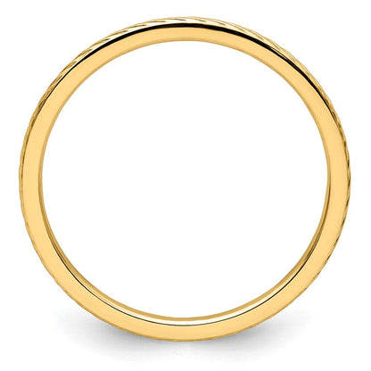 10K Gold 1,2 mm Ring mit gedrehtem Drahtmuster, stapelbar