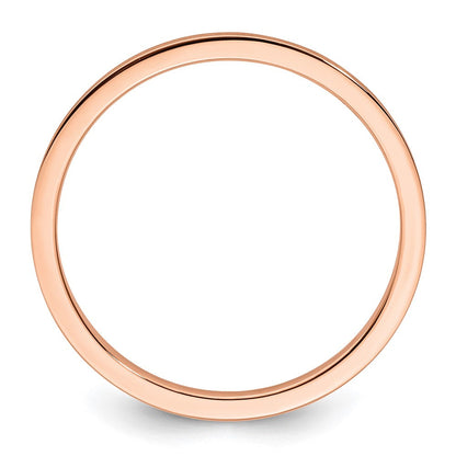 10K Roségold 1,2mm flacher stapelbarer Herren-/Damen-Ehering mit Satinfinish