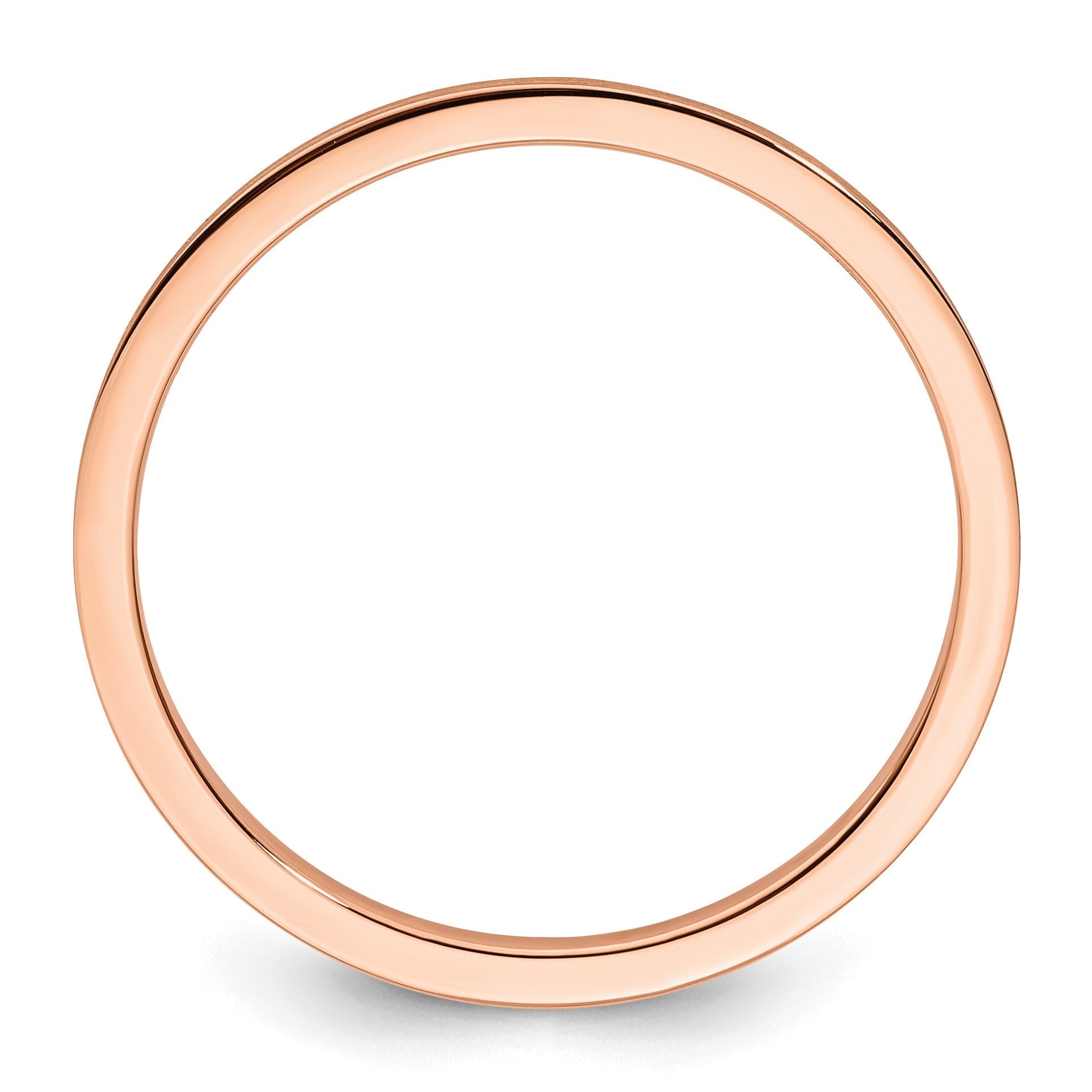 10K Roségold 1,2 mm flacher stapelbarer Ehering mit Satinfinish für Damen/Herren