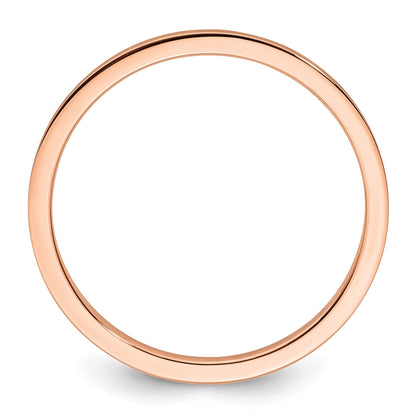 10K Roségold 1,2 mm flacher stapelbarer Ehering mit Satinfinish für Damen/Herren