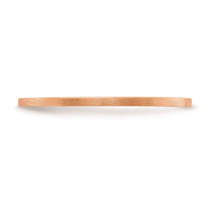 10K Roségold 1,2 mm flacher stapelbarer Ehering mit Satinfinish für Damen/Herren
