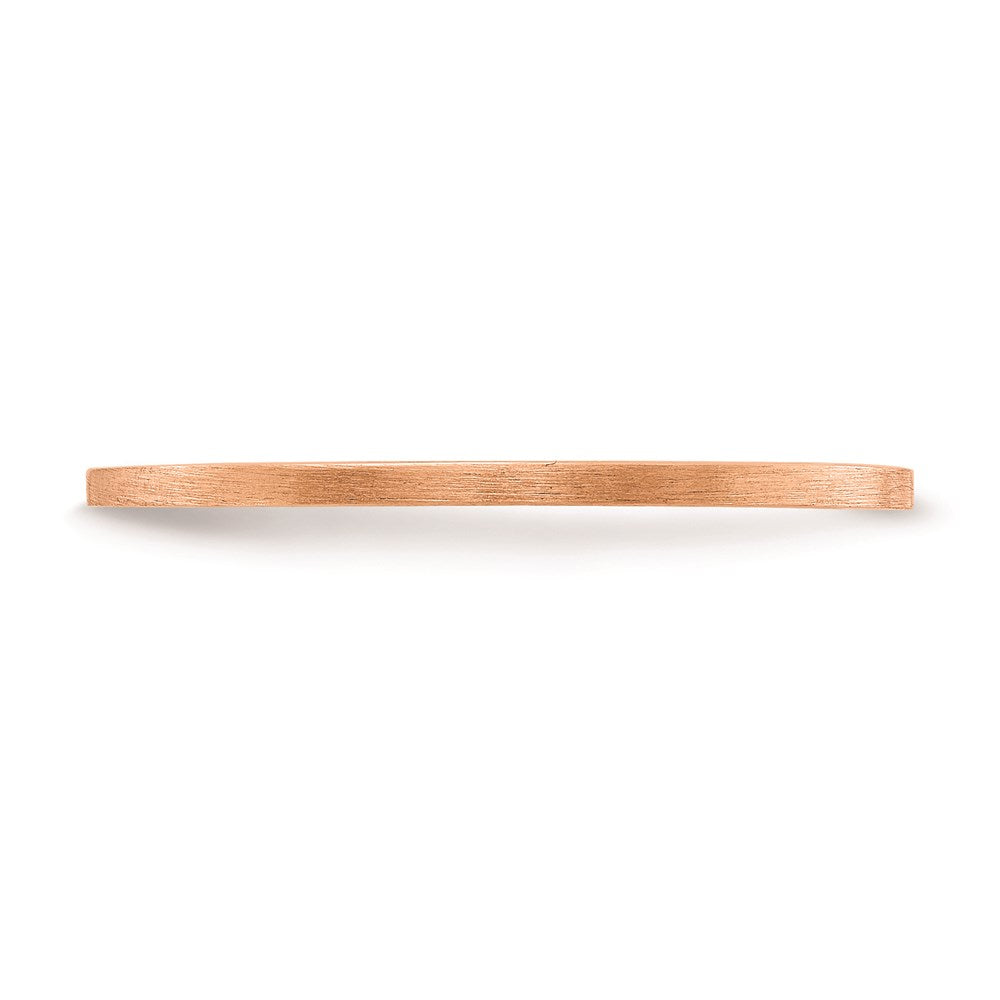 10K Roségold 1,2mm flacher stapelbarer Ehering mit Satinfinish für Herren/Damen