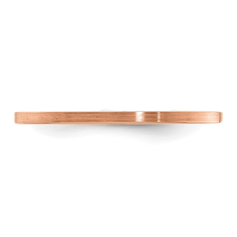 10K Roségold 1,2 mm flacher stapelbarer Herren-/Damen-Ehering mit Satinfinish