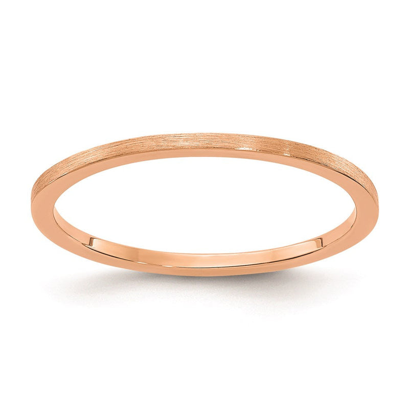 10K Roségold 1.2mm Flach Satiniert Stapelbar Herren / Damen Ehering Ring