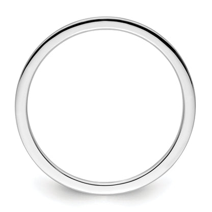 14K Weißgold 1,2 mm Flacher Satinierter Stapelbarer Ehering für Damen und Herren
