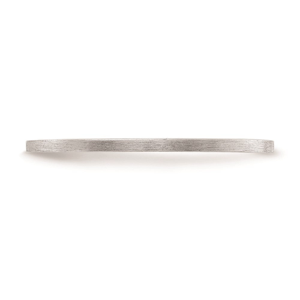 14K Weißgold 1,2mm flacher stapelbarer Herren-/Damen-Ehering mit Satinfinish