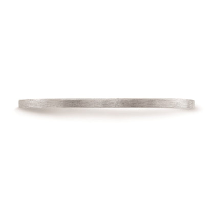 14K Weißgold 1,2mm flacher matter stapelbarer Ehering für Damen/Herren