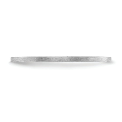 14K Weißgold 1,2 mm Flacher Satinierter Stapelbarer Ehering für Damen und Herren