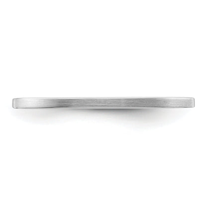 14K Weißgold 1,2 mm Flacher Satinierter Stapelbarer Ehering für Damen und Herren