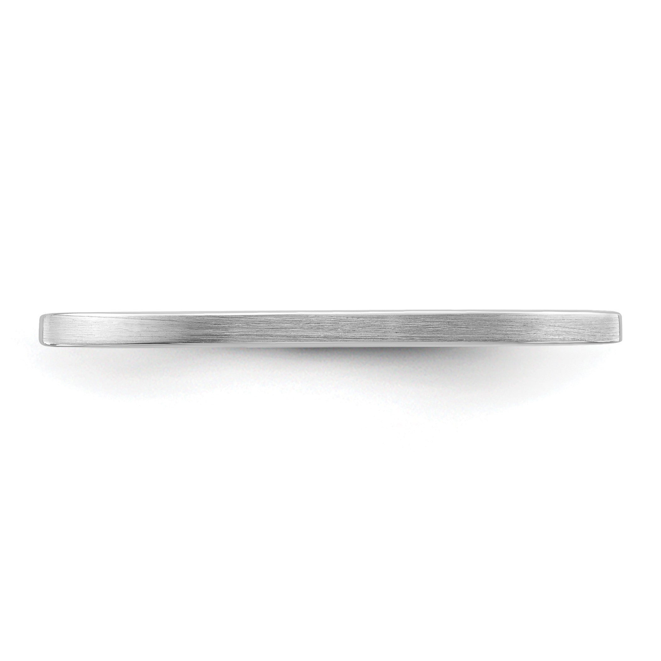 14K Weißgold 1,2mm flacher matter stapelbarer Ehering für Damen/Herren