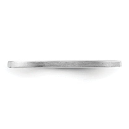 14K Weißgold 1,2mm flacher matter stapelbarer Ehering für Damen/Herren