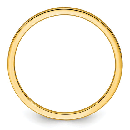 10K Gold 1,2 mm flacher stapelbarer Ehering mit Satinfinish für Herren/Damen