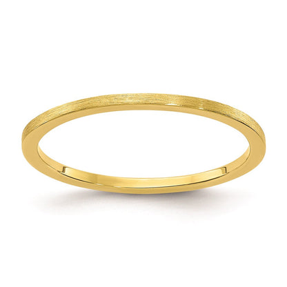 10K Gold 1,2 mm flacher matter stapelbarer Herren-/Damen-Ehering