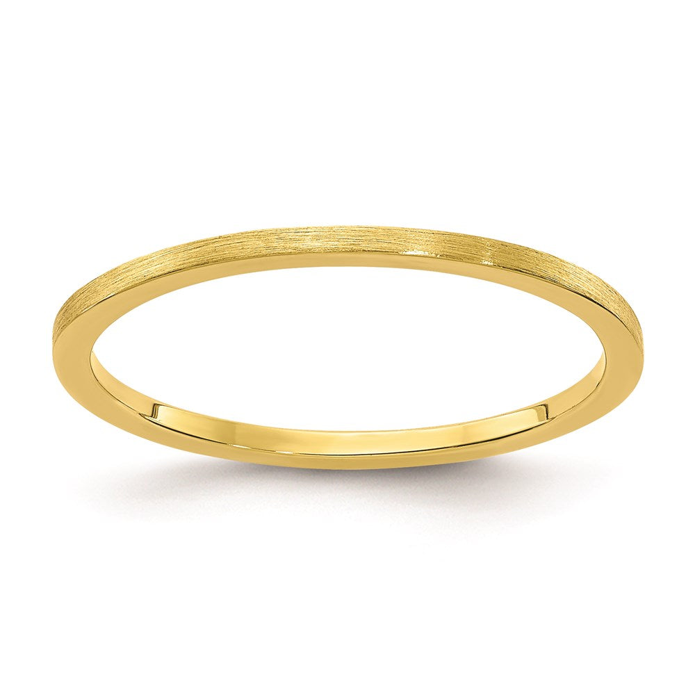10K Gold 1,2mm flacher stapelbarer Ehering mit satinierter Oberfläche für Herren/Damen