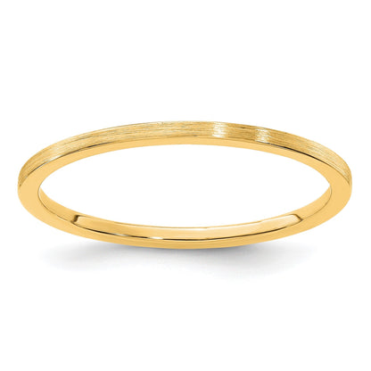 10K Gold 1,2mm Flacher Stapelbarer Ehering mit Satinfinish für Herren/Damen