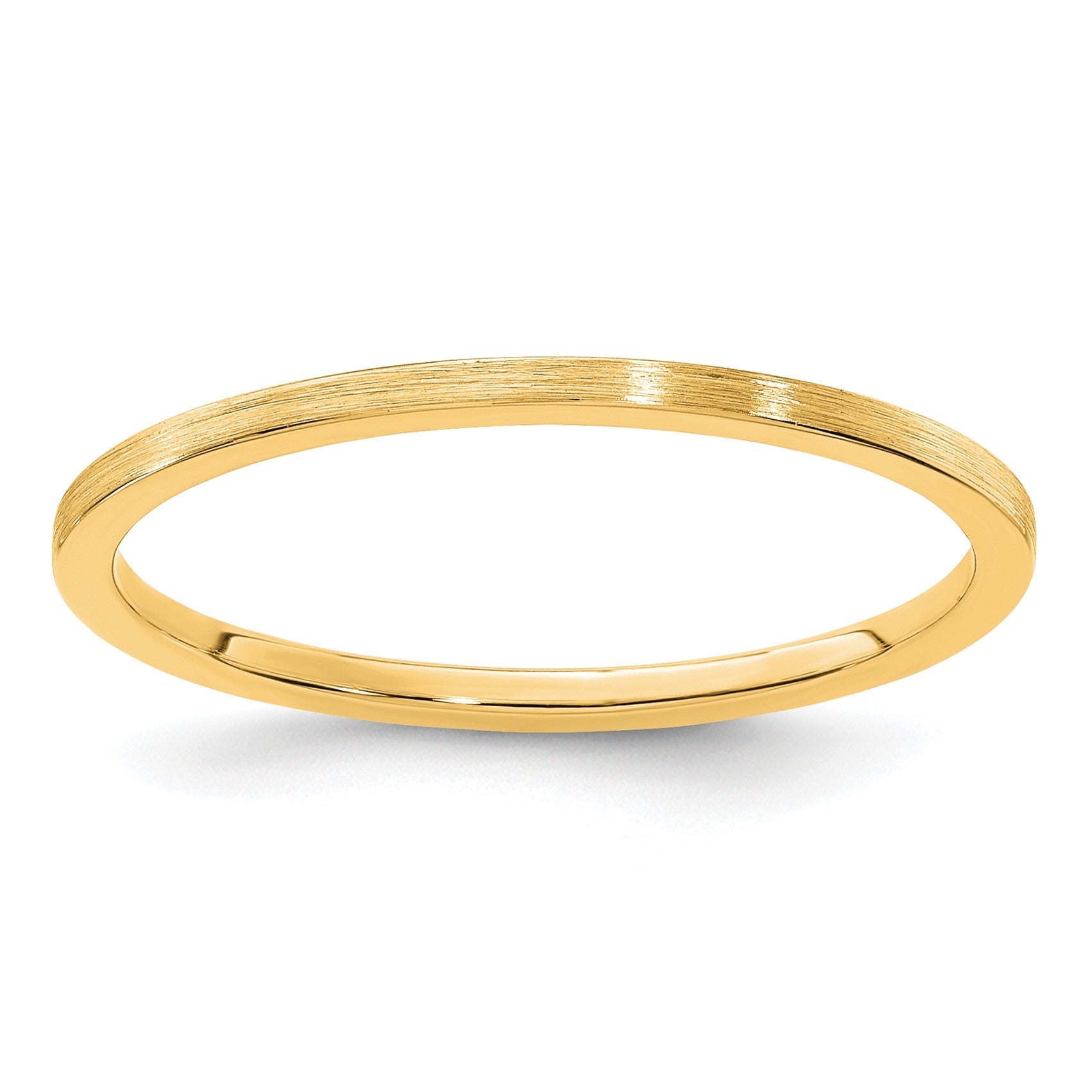 10K Gold 1,2mm flacher stapelbarer Ehering mit satinierter Oberfläche für Herren/Damen