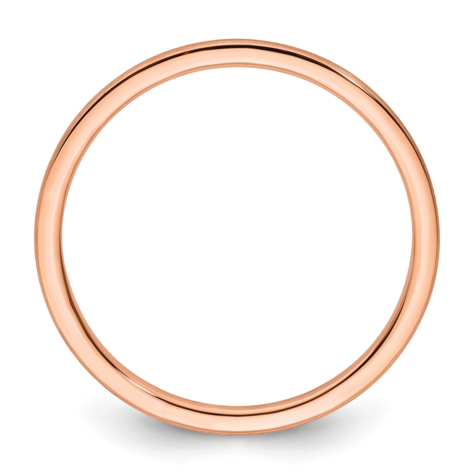 10K Roségold 10K 1,2 mm Halbrund Satin stapelbarer Ring Größe 8,5