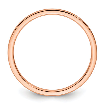 10K Roségold 10K 1,2 mm Halbrund Satin stapelbarer Ring Größe 8,5