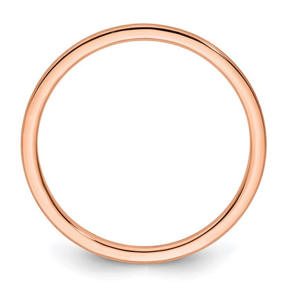 10K Roségold 10K 1,2mm Halbrund Satin stapelbarer Ring Größe 6