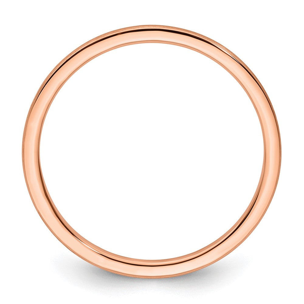 10K Roségold 10K 1,2mm Halbrund Satin stapelbarer Ring Größe 9