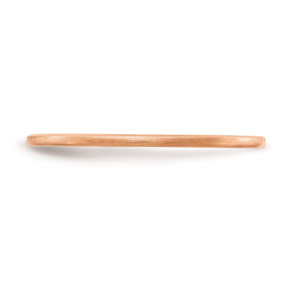 10K Roségold 10K 1,2 mm Halbrund Satin stapelbarer Ring Größe 7