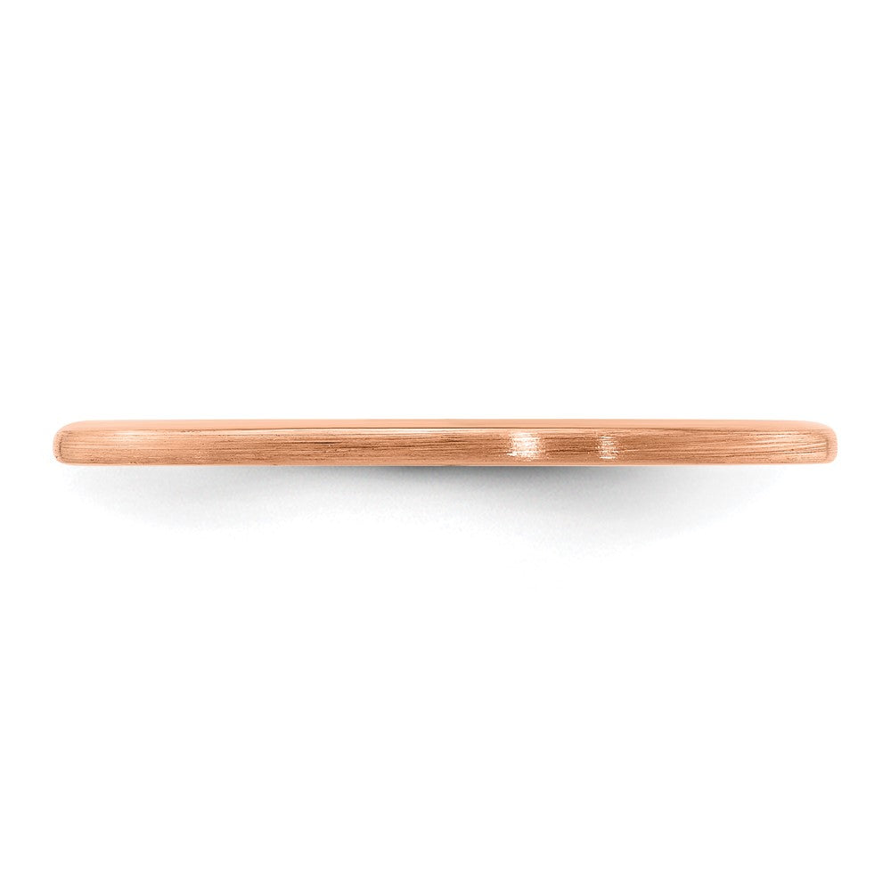 10K Roségold 10K 1,2mm Halbrund Satin stapelbarer Ring Größe 8